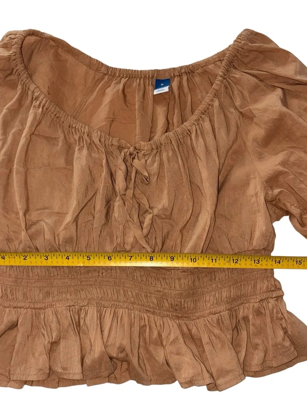 Women's Old Navy Puff Sleeve Smocked Poet Blouse size Medium